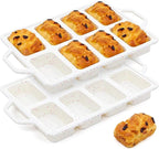 Vinino 2 Pack Mini Silicone Loaf Pans, 8-Cavity Metal Reinforced Frame Pans | - Image 8