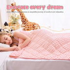 Pink Weighted Blanket Kids 10lbs, Twin Size Breathable Cooling Minky Heavy - Image 4