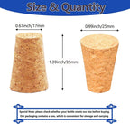 25Pack Cork Stoppers, Small Soft Wood Tapered Corks - Image 2