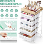 Utility Cart with Drawers, Craft Cart with 5 Drawers, Art Supply Organizer - Image 4