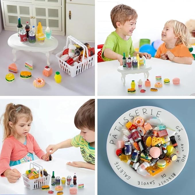 50 Pcs Miniature Food Drink Bottles Soda Pop Cans Pretend Play Kitchen Game - Image 5