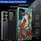 for Samsung Galaxy S25 Ultra Case, Stained Glass Cardinal Bird Pattern Glossy 2 - Image 3