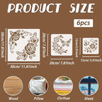 6pcs Bouquet Rose Stencil for Painting Flower Template for Craft Reusable DIY - Image 2