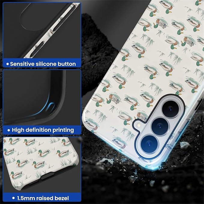 for Samsung Galaxy S26+ Case, Cute Duck Pattern Glossy 2 in 1 Shockproof Bumper - Image 3