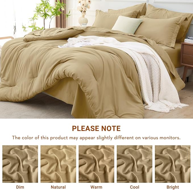 MUXHOMO 7 Pieces Full Comforter Set, Soft Bed in a Bag Full Size, All Season - Image 5