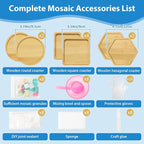 UXORSN 8 Sets DIY Mosaic Tiles for Crafts Mixed Color Glass Mosaic Kit - Image 3