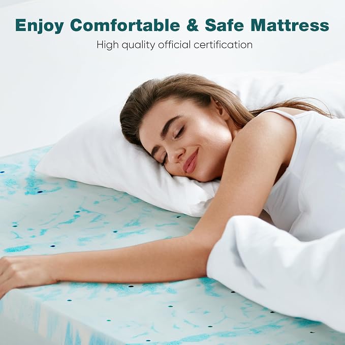 Sweetcrispy Mattress Topper King, 4 Inch Thick Memory Foam Gel Infused Cooling - Image 7