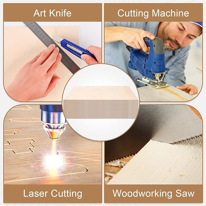 20 Pack Basswood Sheets for Crafts, Wood Burning, Architectural Models - Image 4