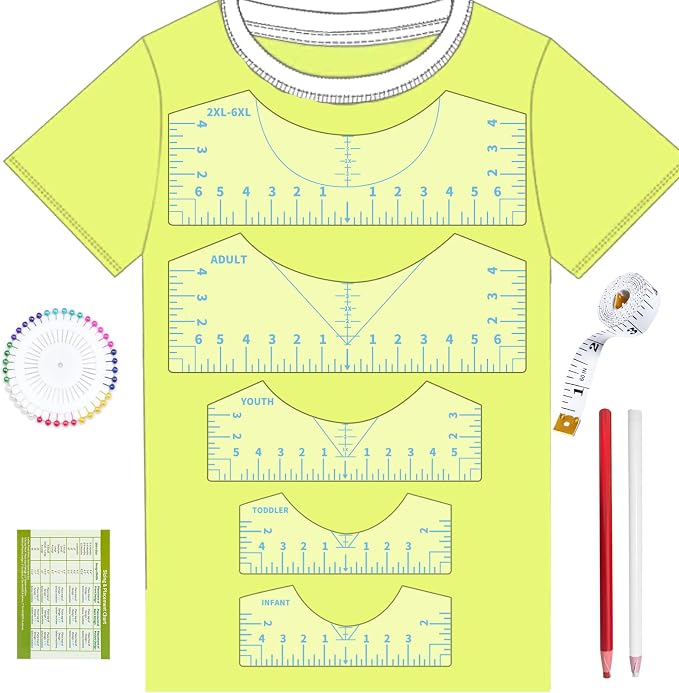 5Pack Tshirt Ruler Guide for Vinyl Alignment, T Shirt Rulers to Center Designs - Image 8