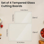 Glass Cutting Boards for Kitchen, Non-slip Chopping Board, Table protection - Image 3