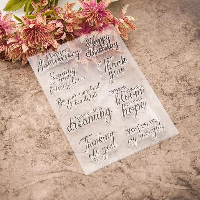 Happy Anniversary Greetings Blessings Silicone Clear Stamps Cards - Image 3