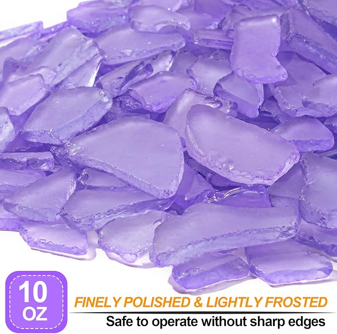 Keedolla Tumbled Sea Glass for Crafts - 10 OZ Flat Frosted Seaglass Pieces for - Image 2