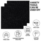 3 Pcs Glitter Black Glossy Acrylic Sheets, 7.87 x 7.87 x 0.1 Inch Laser Cutting - Image 6