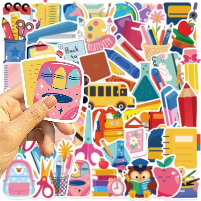Back to School Stickers 50 pcs School Stickers Students Teacher Science - Image 2
