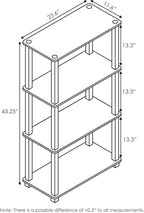 Furinno TURN-S-TUBE Storage Shelves, 4-Tier Book Shelf, Corner Shelf, Toolless - Image 3