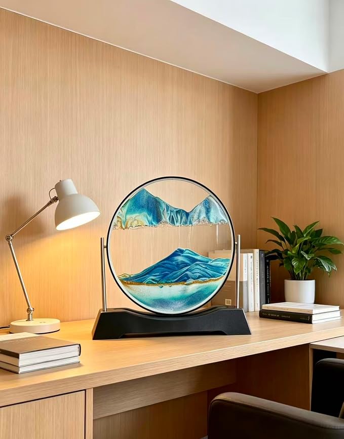 3D Moving Sand Art Glass Ornament, Stress Relief Desk Decor Gift - Image 3