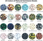 720pcs 6mm Natural Round Stone Beads Gemstone Beading Hole Size 1mm Crystal - Image 2