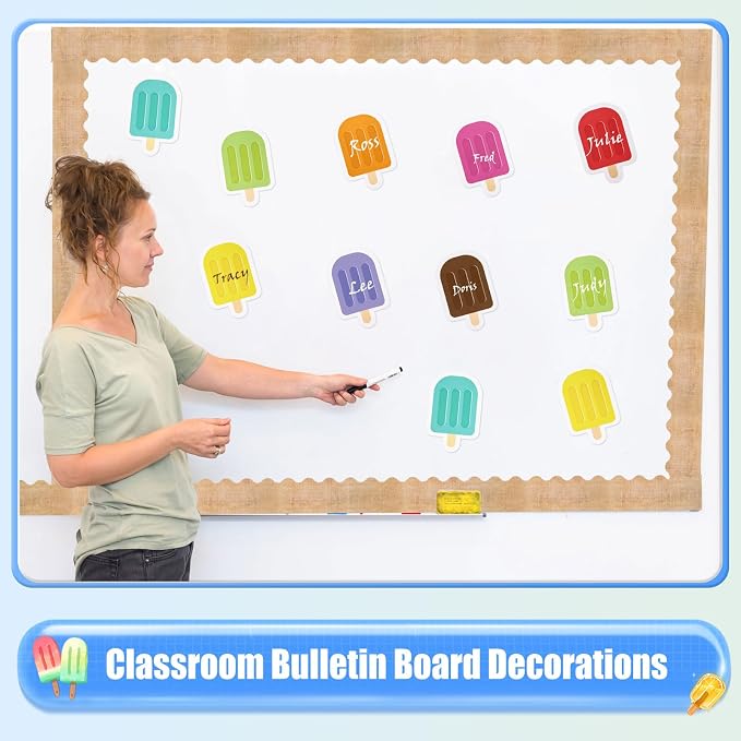 MixTeach 96 Pieces Ice Cream Cutouts Ice Pops Paper Cutouts Summer Bulletin - Image 5