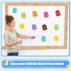 MixTeach 96 Pieces Ice Cream Cutouts Ice Pops Paper Cutouts Summer Bulletin - Image 5