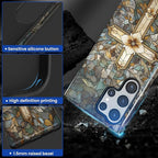 for Samsung Galaxy S24 Ultra Case, Christian Cross Stained Glass Pattern Glossy - Image 5