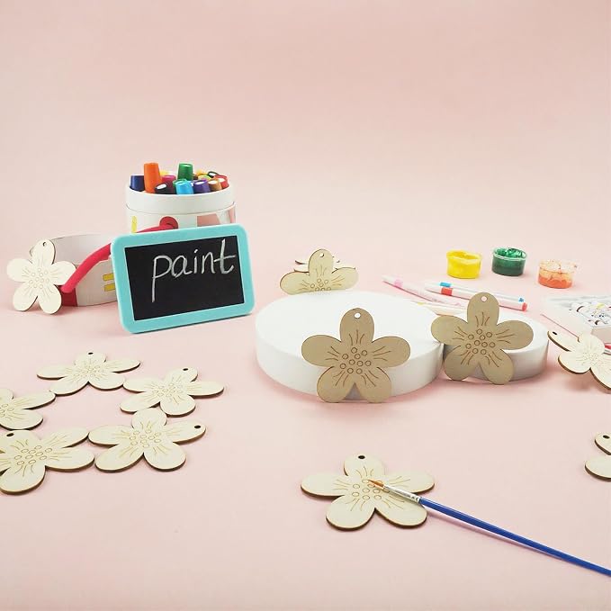 30 Pcs Wooden Flower Decor Unfinished Wood Crafts - Image 6