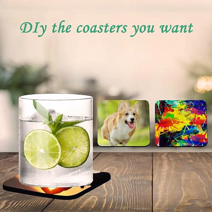 50 PCS Sublimation Blank Cup Coasters Bulk, 4x4 Inch Square Blank Cup Mat Rubber - Image 5