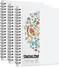 3 Pack Marker Paper Pad, 5×7in Double Sided Bleedproof Sketch Pad, 135lb/200gsm by Prudiut