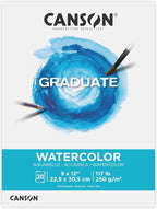 Canson Graduate Watercolor Pad, 9x12 inch, 20 Sheets | Artist Paper by Canson