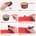 Aottom Wax Seal Stamp Kit with Gift Box, 24 Colors 650 Pcs Beads, Metallic Pen - Image 4