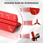 Rena Chris Architectural Scale Ruler: 12" Imperial Aluminum Alloy Metal - Image 2
