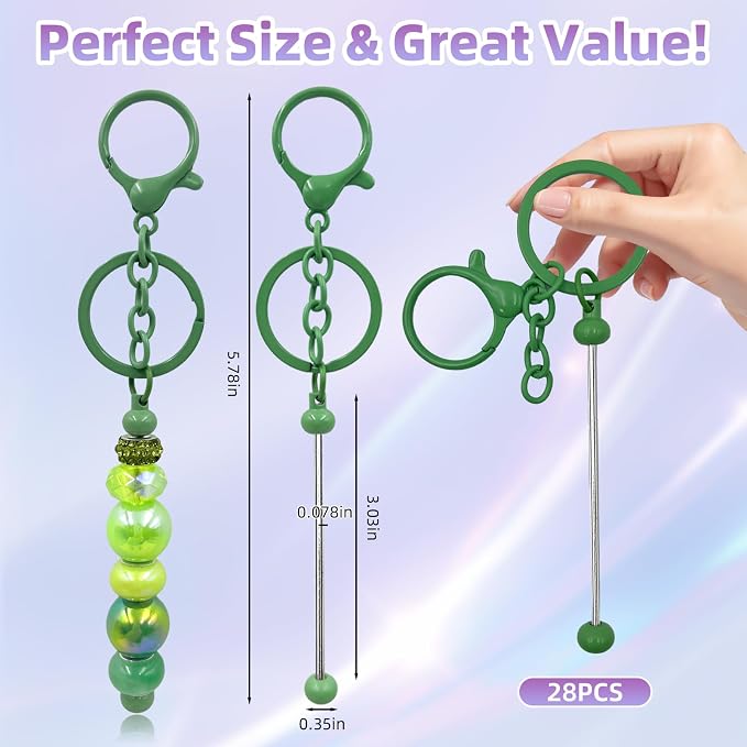 28 Pcs Beadable Keychain Bars - Image 2
