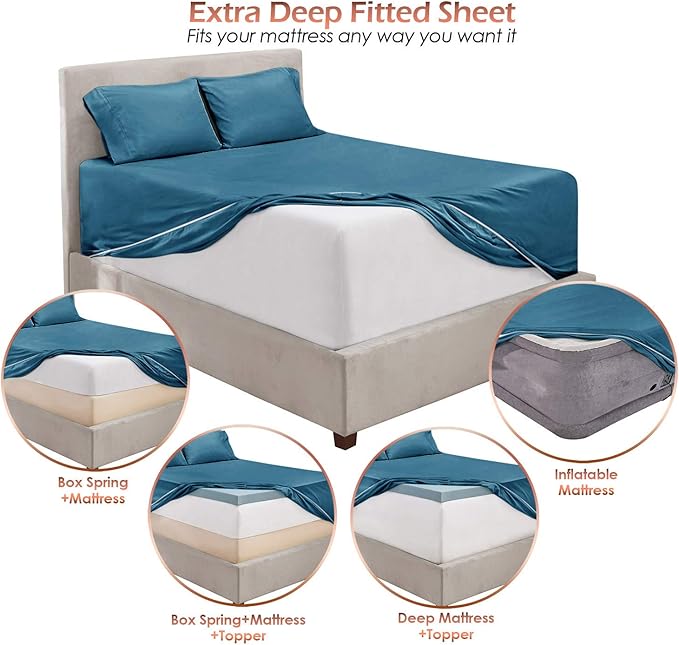 Hearth & Harbor Extra Deep Pocket Queen Sheets Sets - Image 6