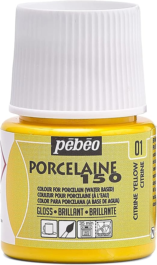 Pebeo Porcelaine 150 China Paint 45-Milliliter Bottle, Citrine Yellow by Unknown