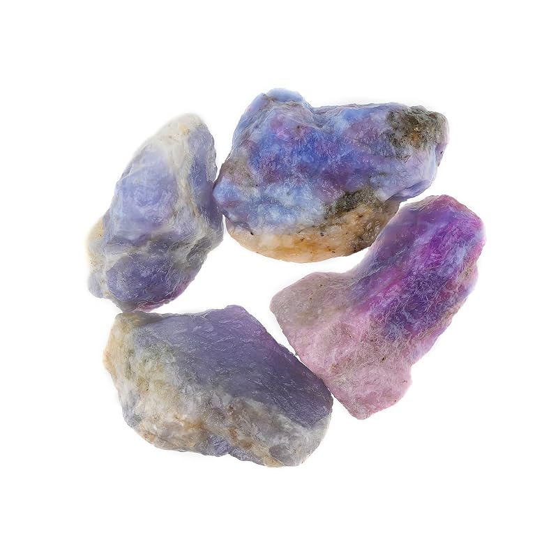 ColouredRocks 4pcs. Hackmanite Crystals, UV Reactive, Raw Stones, Rough by ColouredRocks