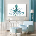 Blue Octopus Canvas Wall Art by Edward Selkirk Coastal Wall Decor Nautical by JAPOART