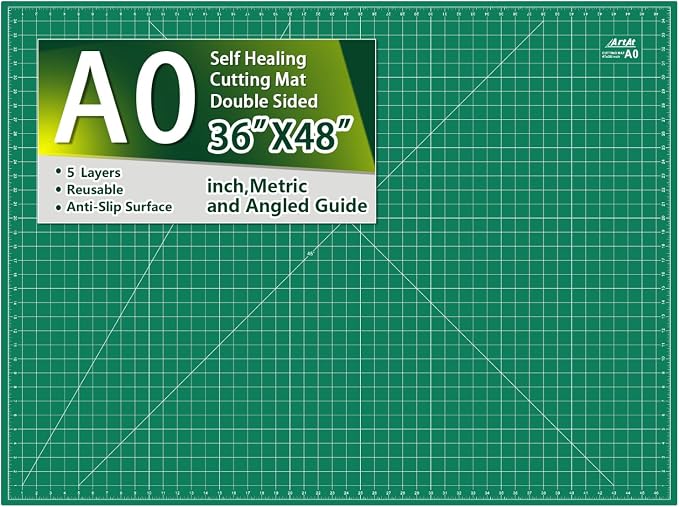 ArtAt Self Healing Cutting Mat: 48″x 36″ Green Double Sided PVC Non-Slip 5 by ArtAt