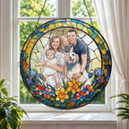 Personalized Family Stained Glass Sun Catcher, Customized Stained Glass Window - Image 3