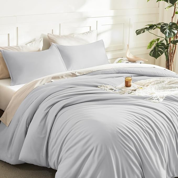 Litanika Light Grey Twin/Twin XL Comforter Set, 2 Pieces Lightweight Solid - Image 5