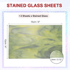 PATIKIL 4 x 6 Inch Transparent Stained Glass Sheets, 2 Sheets Mosaic Glass - Image 2