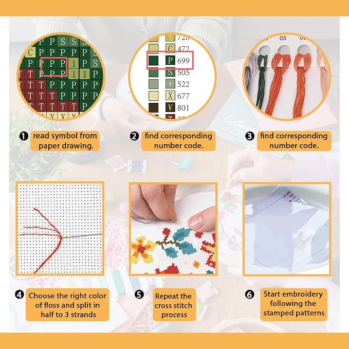 FREEBLOSS 11CT Cross Stitch Kits Tree of Animals Pattern Stamped Cross Stitch - Image 4