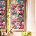 Colorful Pink Red Stained Glass Flowers Blue Purple Wildflowers Window Films by Unknown
