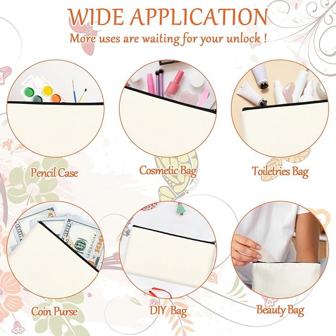 Legigo Blank Canvas Bag Zipper Pouch Makeup Bags Bulk - Image 5