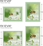 12x16 Picture Frame with Mat for 11x14, Wavy Edge Wooden Real Glass Photo Frame - Image 3