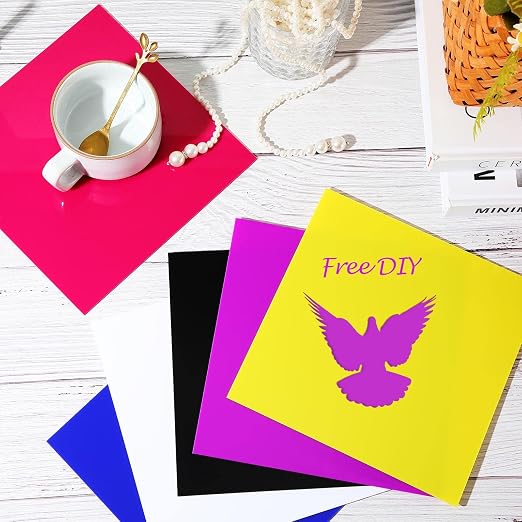 Maitys 24 Pcs Colored Acrylic Sheets, 8 x 8 Inch Opaque Colored Acrylic Sheets - Image 2