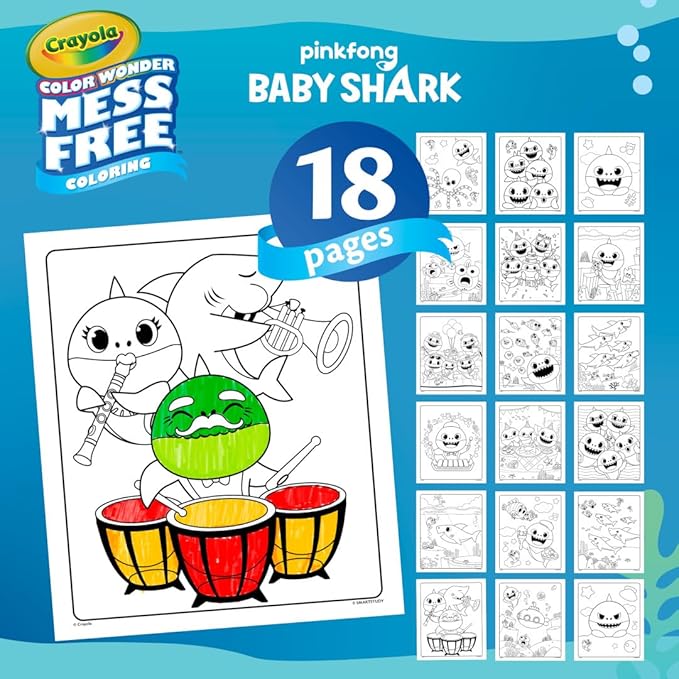 Crayola Baby Shark Color Wonder Pages, Mess Free Coloring - Image 4