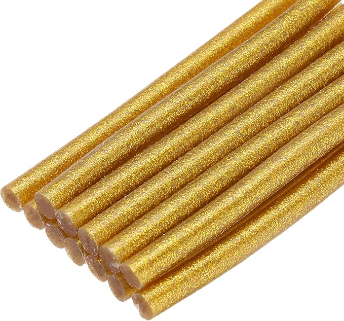 uxcell Mini Hot Glue Sticks for Glue Gun 7mm x 100mm Glitter Gold 12pcs by uxcell