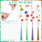 Eaasty 190 Pcs Pressed Flower Bookmark Making Kit, 24 Clear Acrylic Bookmarks - Image 3