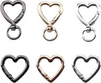12 Pcs Heart Swivel Spring Clasps，Metal Spring Key Chain Hook Clasps，Clip - Image 2
