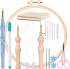 MSDADA 21PC Punch Needle Kit, Adjustable Punch Needle Tool, Wooden Handle by ColoryourlifewithMSDADA
