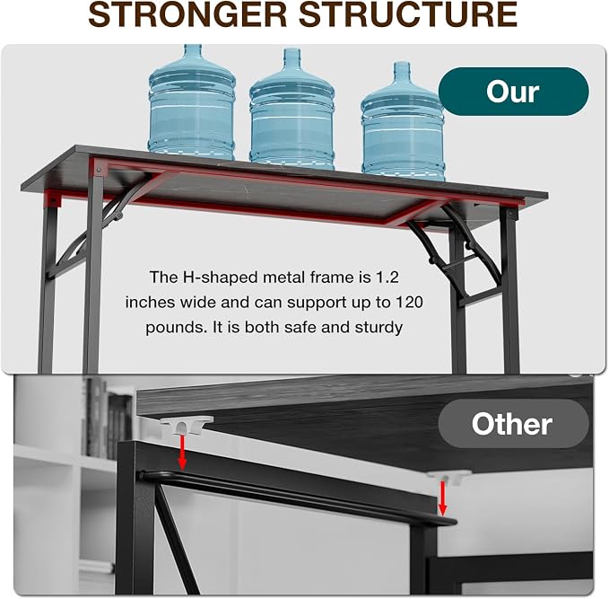 TEMI Small Computer Desk Folding Table - Image 7